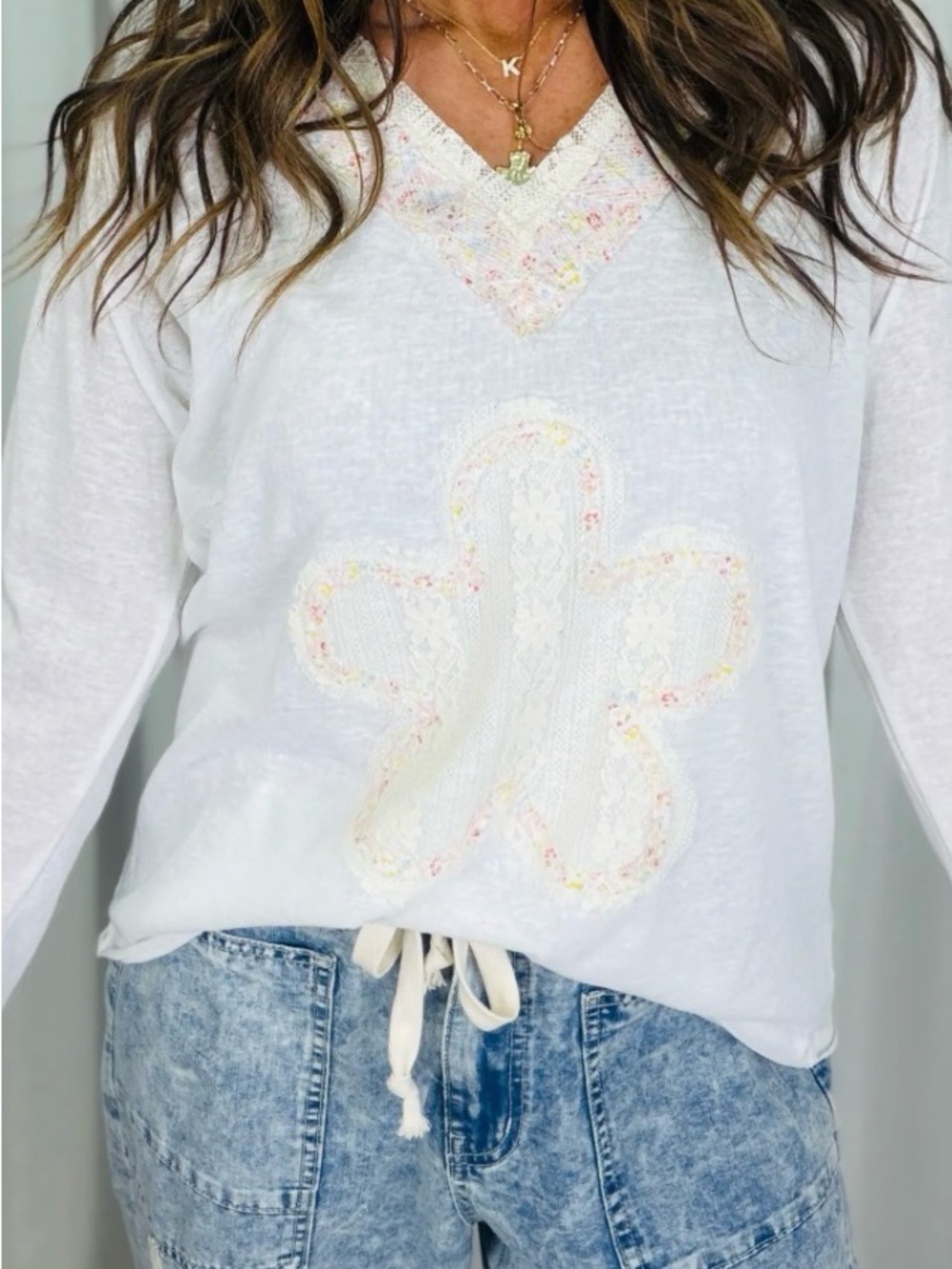 POL I Can’t Believe It’s Floral Long Sleeve Tee